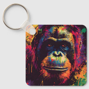 Wild Graffiti Urban Jungle Gorilla Keychain