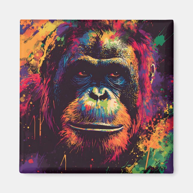 Wild Graffiti Urban Jungle Gorilla  Magnet (Front)