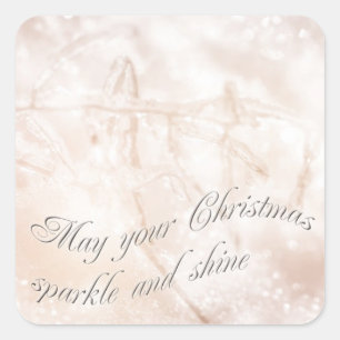 Wild Grass in Snow and Ice - Merry Christmas Square Sticker