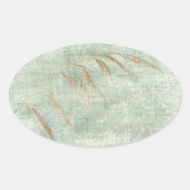 Wild Grass Oval Sticker (Front)