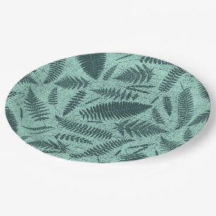 Wild grasses and ferns paper plate