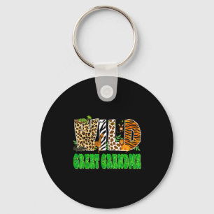 Wild Great Grandma Zoo Safari Animal Birthday Fami Keychain
