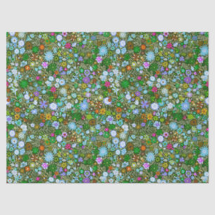 Wild Green Field Blooms Tissue Paper