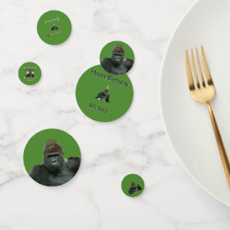 Wild Green Gorilla Party Theme Confetti