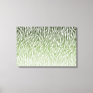 Wild Green Zebra Print Ombre