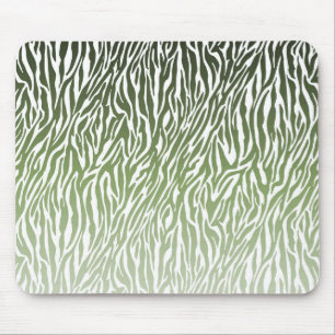 Wild Green Zebra Print Ombre Mouse Pad