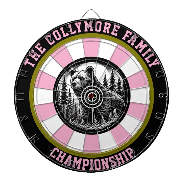 Wild Grizzly in Forest Target Dartboard (Front)