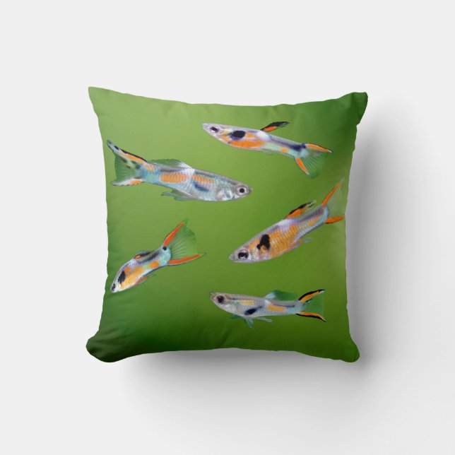 Wild Guppy Throw Pillow (Front)