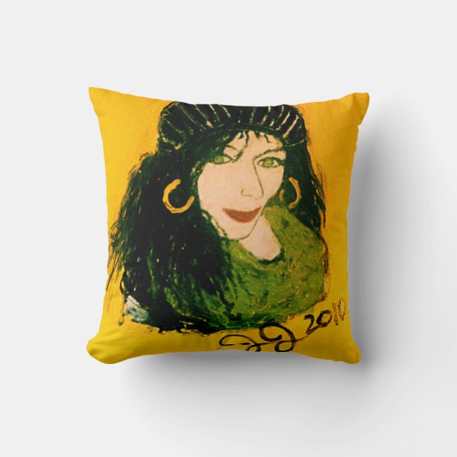 WILD HAIR AS RASTA THROW PILLOW (Front)