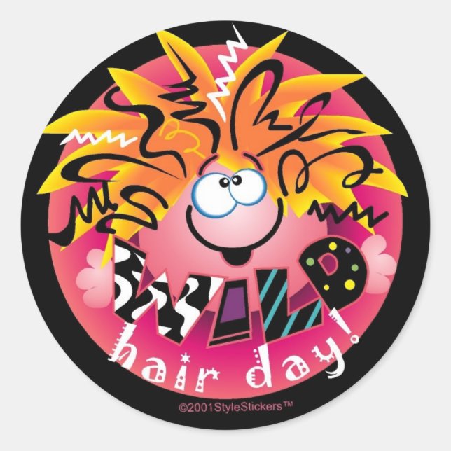 WILD Hair Day StyleStickers™ Stickers (Front)