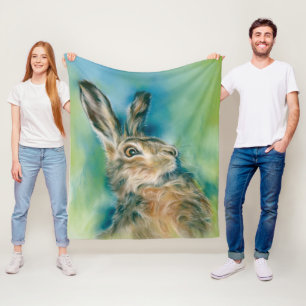 Wild Hare Exuberance Pastel Art Fleece Blanket