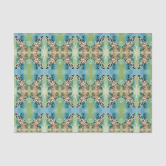Wild Hare Exuberance Pastel Art Tissue Paper (Front)