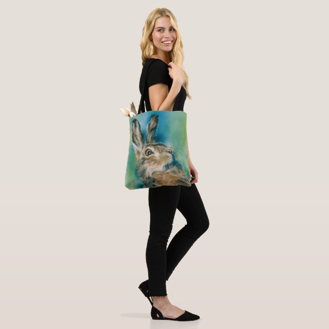 Wild Hare Exuberance Pastel Art Tote Bag (On Model)