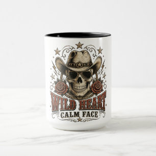 Wild Heart Calm Face Western Quote Mug