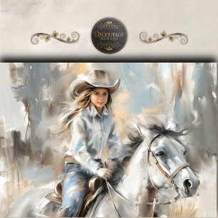 Wild Heart Cowgirl Decoupage Tissue Paper