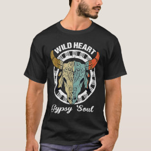 Wild Heart Gypsy Soul Cow Skull T-Shirt