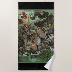 Wild Hearted Unicorn Beach Towel