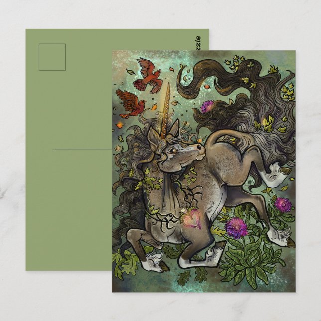 Wild Hearted Unicorn Postcard (Front/Back)