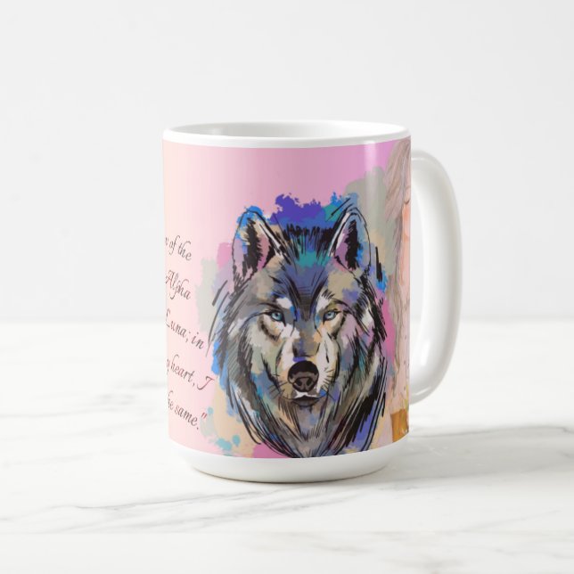 Wild Hearts | Alpha and Luna Wolf Design Coffee Mug (Front Right)