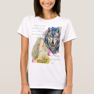 Wild Hearts | Alpha and Luna Wolf Design T-Shirt