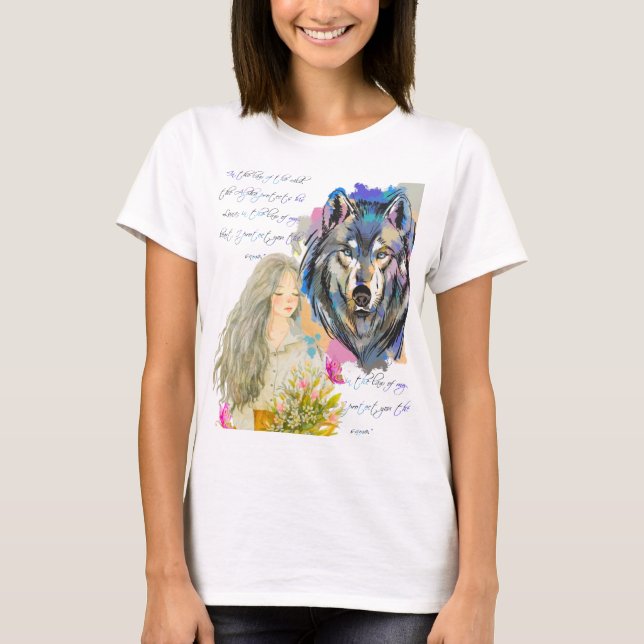 Wild Hearts | Alpha and Luna Wolf Design T-Shirt (Front)