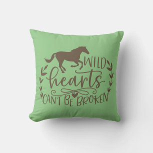 Wild Hearts Can't Be Broken with Horse Throw Pillow