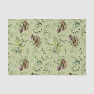 Wild Herb Sage with Birds Watercolor Tissue Paper