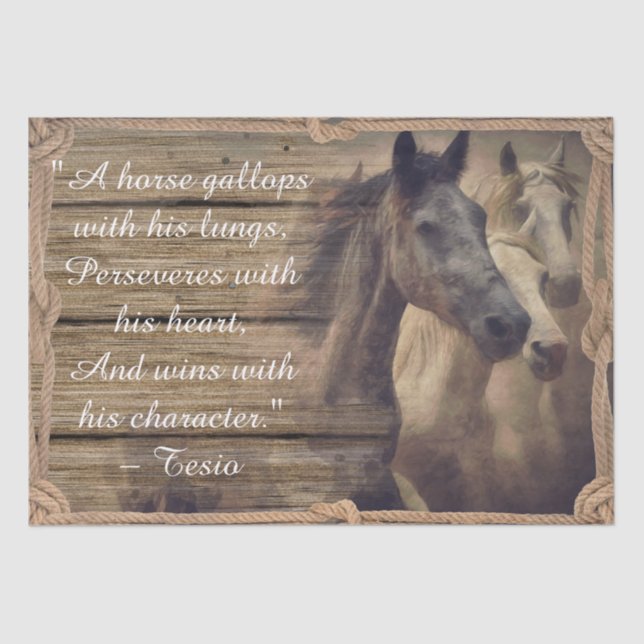Wild Herd of Horses Decoupage Inspirational Quote Tissue Paper (Front)