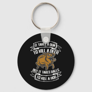 Wild Hog Hunting Boar Hunting Keychain
