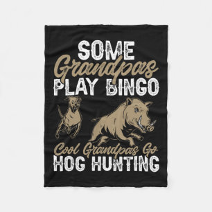 Wild Hog Hunting Dad Grandpa Boar Hunting  Fleece Blanket
