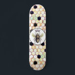 Wild Honeycomb Queen Bee Abstract Hexagon Pattern Skateboard<br><div class="desc">A unique wild queen bee and abstract hexagon pattern honeycomb skateboard for girls. Be the queen bee of the boarding set with a unique style.</div>