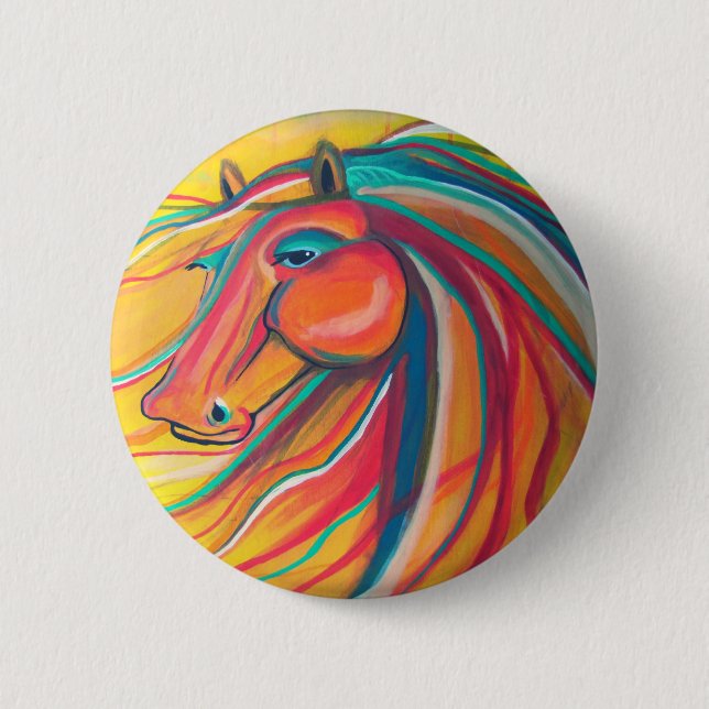 Wild Horse 2 Inch Round Button (Front)