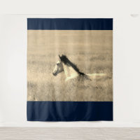 WILD HORSE DANS LE DÉSERT Tapisserie PERSONNALISAB