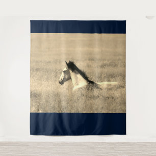 WILD HORSE DANS LE DÉSERT Tapisserie PERSONNALISAB