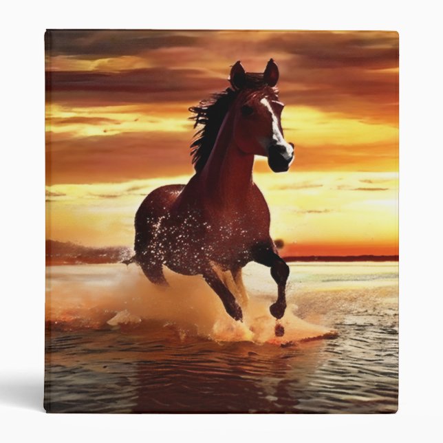 Wild Horse Galloping Through Surf Binder (Front)