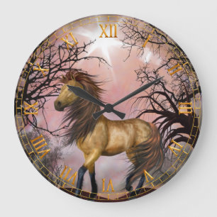Wild Horse in the Woods Wall Clock