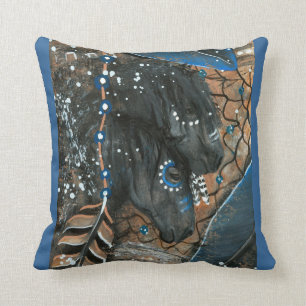 Wild Horse Native American Horse Pillow by BiHrLe