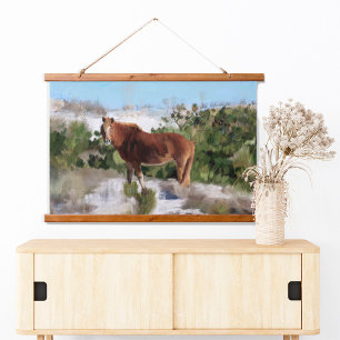 Wild Horse On Assateague Island Hanging Tapestry