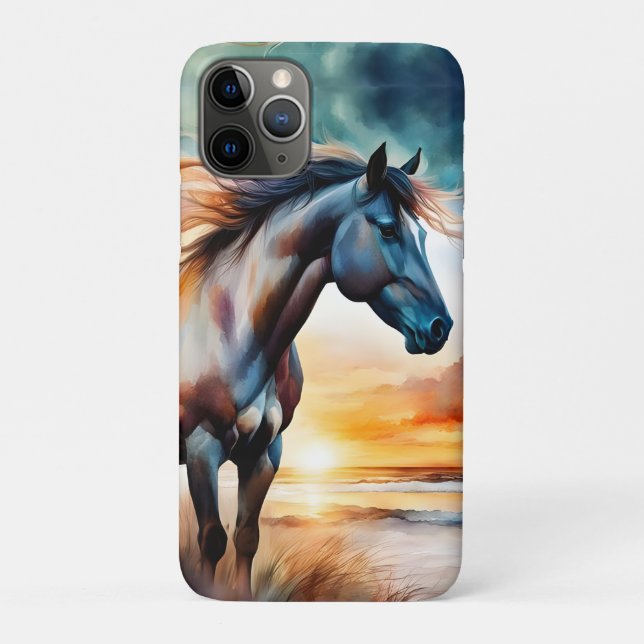 Wild Horse on Grassy Dune at Sunset  Case-Mate iPhone Case (Back)