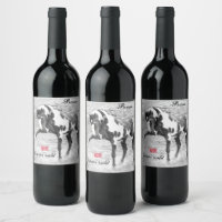 Wild Horse Photo Picasso Mustang Wine Labels 
