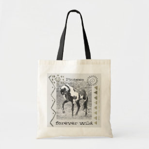 Wild Horse Picasso western Cowgirl Boho Tote Bag