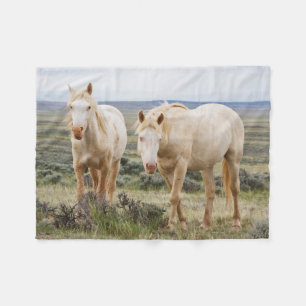Wild Horse Roaming on the Priaire of Cody Fleece Blanket