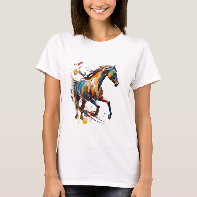 Wild Horse T Shirt Colorful Spirit Horse T Shirt (Front)