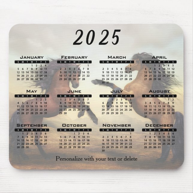 Wild Horses - 2025 Calendar  Mouse Pad (Front)
