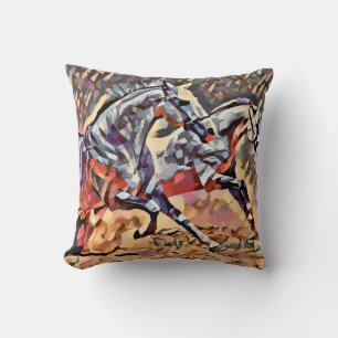 Wild Horses abstract Animal western Rodeo Art Throw Pillow