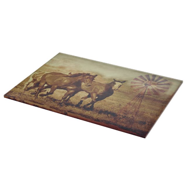Wild Horses and Windmill Cutting Board (Corner)