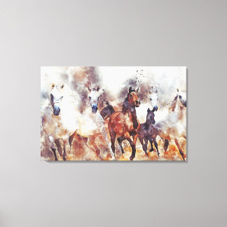 Wild Horses Art Canvas Print