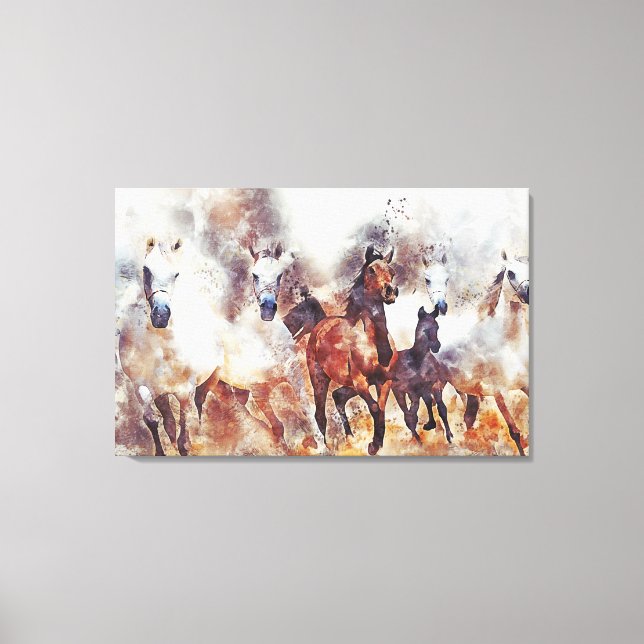 Wild Horses Art Canvas Print (Front)