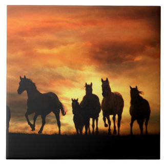 Wild Horses Art Tile