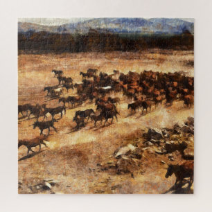 Wild Horses: Artistic Animal Majesty. Jigsaw Puzzle